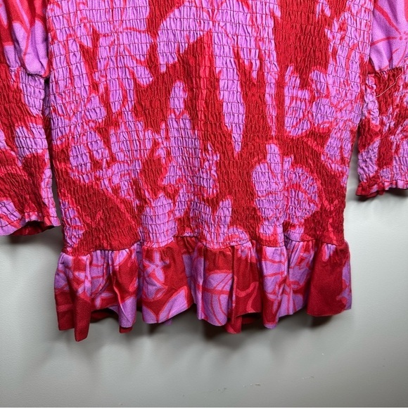 New Farm Rio Living Nature Dress Red Purple Long Sleeve Size S - Picture 5 of 16